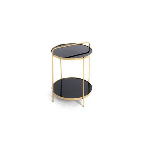 4001070222954 - Beistelltisch Glas schwarz gold 380 x 380 x 510 cm 4001070222954 HAKU Möbel