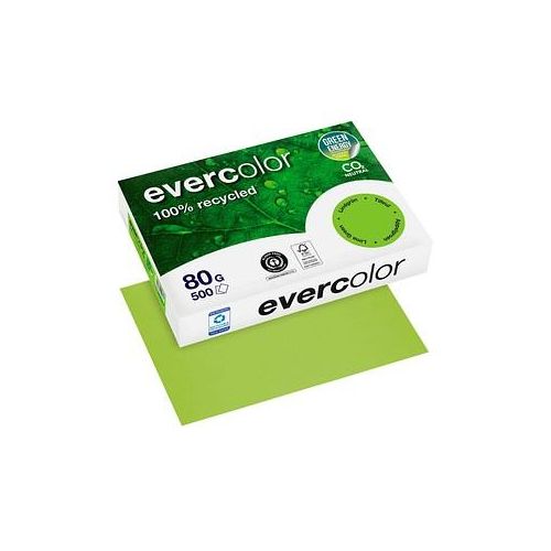 3288580400275 - 500 Blatt Clairfontaine Farbiges Recycling-Kopierpapier Evercolor Lindgrün 80g DIN A4