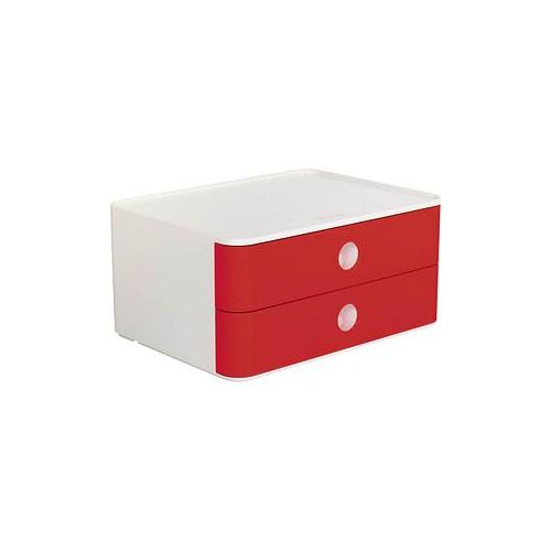 4012473112032 - Schubladenbox Smart-Box Allison 1120-17 SnowWhite CherryRed 2 Schubladen geschlossen