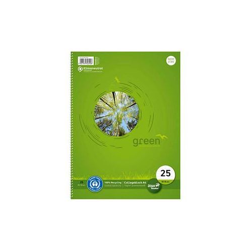 9001939826908 - Collegeblock 608575025 Green Baum Lineatur 25   liniert mit weißem Rand A4 70g grün 80 Blatt 9001939826908 Ursus