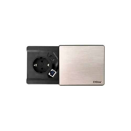 4032062166864 - PRO ELDO800 Steckdosenleiste (ohne Fräsung) 1 x Steckdose 1 x USB 1 x RJ45 - Zubehör Edelstahl 4032062166864 - PRO ELDO800 Steckdosenleiste (ohne Fräsung) 1 x Steckdose 1 x USB 1 x RJ45 - Zubehör Edelstahl