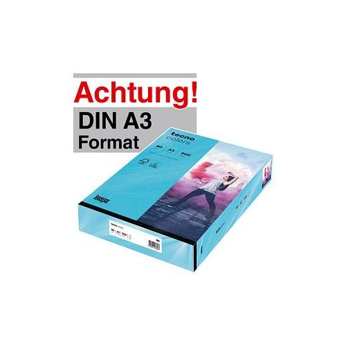 4011211077459 - Farbiges Kopierpapier tecno colors DIN A3 80 g m² blau 1 Paket = 500 Blatt