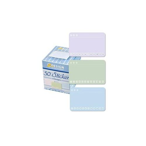 4004182568224 - Z-Design Stickeretikett 58 x 38 mm (B x H) lila grün blau Tiefkühl 50 Etik Pack 4004182568224 50 Stück