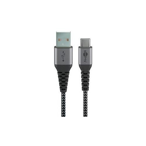 4040849492969 - GOOBAY 49296 - Sync- & Ladekabel USB-A > C 10 mTextil schwarz