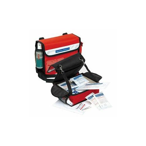 4005058680507 - Holthaus Medical Verbandtasche für den Kindergarten DIN 13157 Aus hochwertigem Nylon hergestellte Erste Hilfe Tasche mit 93-teiliger Füllung Maße 24 x 19 x 8 cm Farbe rot Inhalt 93-teilig