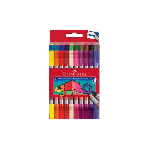 4005401511199 - FABER-CASTELL Filzstifte Doppelfasermaler 20St Etui 10 + 30 + 50 mm Mehrfarbig