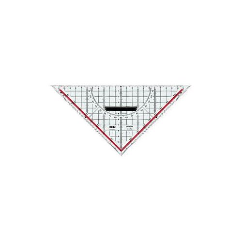 4004627416004 - Kunststoff-Geometriedreieck 23250100 glasklar 25cm mit abnehmbarem Griff und Tuschekanten 4004627416004 M+R