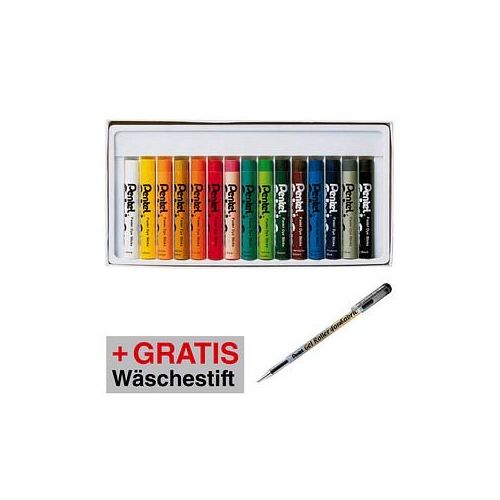 4016284342510 - Stoffmalkreide PTS-15 15er Etui farbig sortiert + GRATIS Gel-Tintenroller Gel for fabric