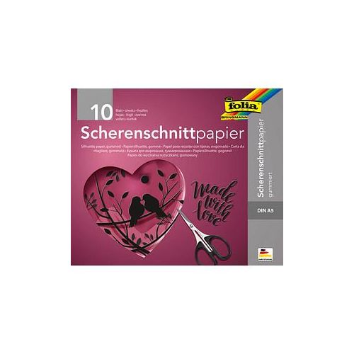 4001868007800 - Scherenschnittpapier gummiert schwarz 105 gqm 4001868007800 folia 10 Blatt