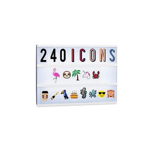 4052025225513 - Lightbox Ergänzungsset 240 verrückte Zeichen Erweiterung mit Buchstaben und Zahlen Leuchtkasten Icons bunt - Relaxdays