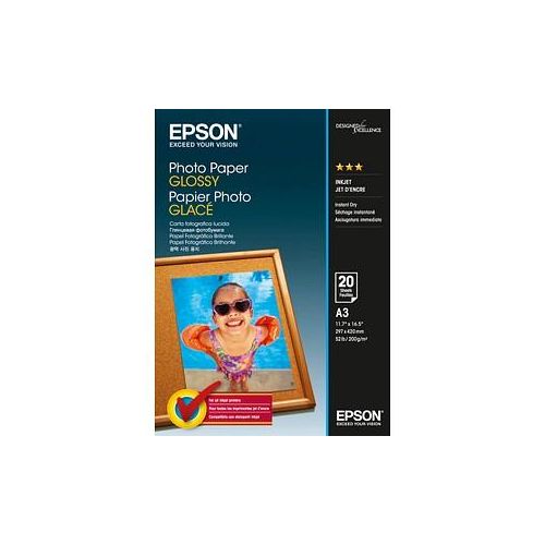 8715946529219 - Fotopapier Glossy S042536 A3 für Inkjet 200g weiß glänzend einseitig bedruckbar 8715946529219 20 Blatt