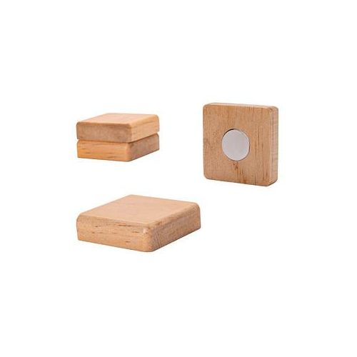 4004360802485 - Holz-Magnet quadratisch Pinienholz Neodym 33x33x9mm VE=4 Stück