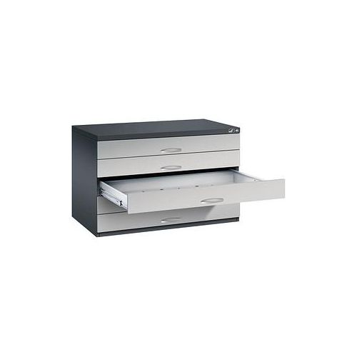 4068427436181 - CP 7100 Planschrank schwarzgrau weißaluminium 5 Schubladen 1100 x 765 x 760 cm