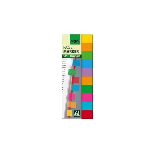 4004360833038 - 10x 50 Streifen Multicolor transparent Haftmarker farbsortiert HN684 4004360833038 500 Blatt