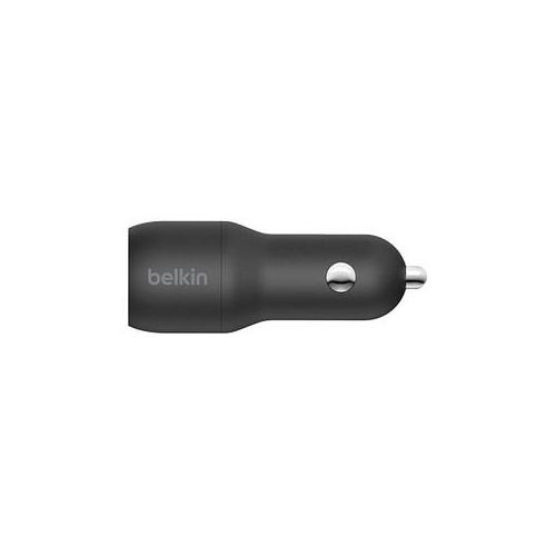 0745883790456 - Belkin BOOST CHARGE Dual Charger - Auto-Netzteil - 24 Watt - 48 A - 2 Ausgabeanschlussstellen (USB) - auf Kabel USB-C - Schwarz (CCE001BT1MBK)