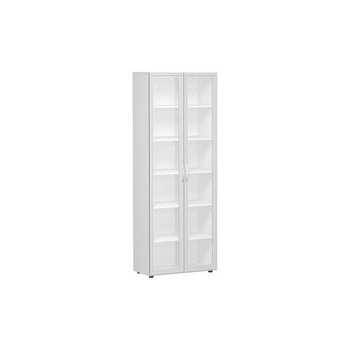 4038933486604 - Aktenschrank Flex S-386821-GTW weiß Acrylglas satiniert 5 Fachböden 800 x 420 x 2160 cm