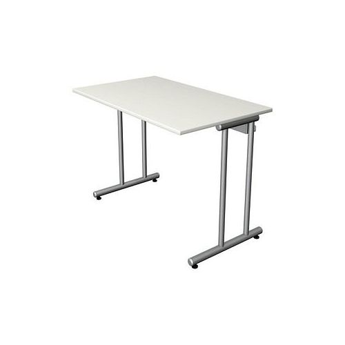 4044917441033 - Schreibtisch Smart office 11187510 75cm (H) 100cmx60cm (BxT) rechteckig weiß   Silber 4044917441033 Kerkmann