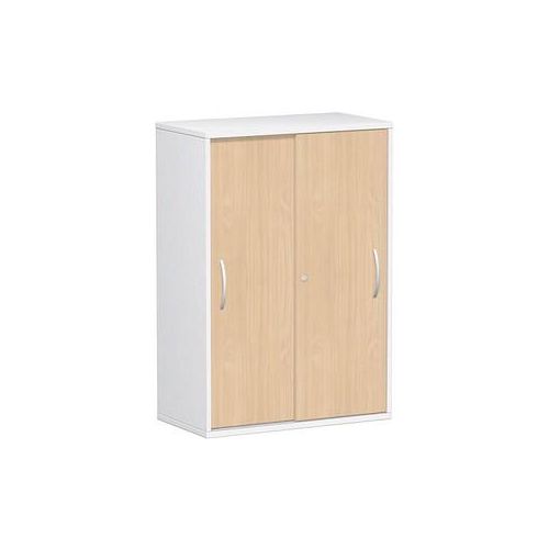 4038933486949 - Schiebetürenschrank Flex S-383502-BW weiß buche 2 Fachböden 800 x 425 x 1182 cm