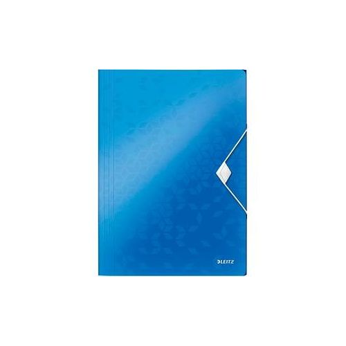 4002432105861 - Eckspannmappe WOW 45990036 A4 blau metallic PP 80g mit 3 Einschlagklappen 4002432105861 Leitz