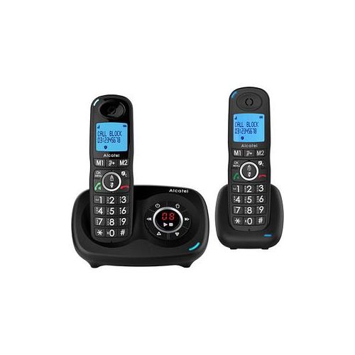 3700601422764 - XL595B Voice Duo - Schnurlostelefon - Anrufbeantworter mit Rufnummernanzeige - dreiweg Anruffunktion - Schwarz + zusätzliches Handset