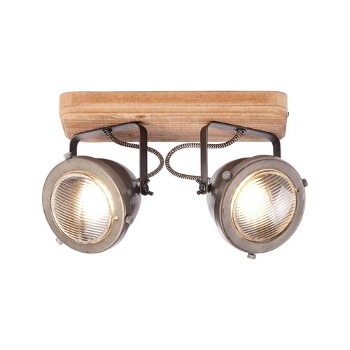 4004353310645 - Lampe Carmen Wood Spotbalken 2flg burned steel holz 2x PAR51 GU10 5W geeignet für Reflektorlampen (nicht enthalten) Köpfe schwenkbar - Brilliant 4004353310645 - Lampe Carmen Wood Spotbalken 2flg burned steel holz 2x PAR51 GU10 5W geeignet für Reflektorlampen (nicht enthalten) Köpfe schwenkbar - Brilliant