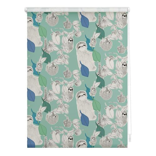 4251369826756 - Seitenzugrollo ORIGINAL Rollo Klemmfix ohne Bohren blickdicht Sloths on turquoise - Grün Rollos Gr 150 cm stufenlos positionierbar 100 cm grün (grün weiß) Kinder Kinderzimmer-Rollos 4251369826756 - Seitenzugrollo ORIGINAL Rollo Klemmfix ohne Bohren blickdicht Sloths on turquoise - Grün Rollos Gr 150 cm stufenlos positionierbar 100 cm grün (grün weiß) Kinder Kinderzimmer-Rollos