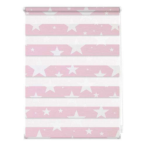 4250434140384 - Doppelrollo ORIGINAL Duo Rollo Motiv Sterne Gr 6 rosa B100cm H150cm Polyester Rollos bedruckt