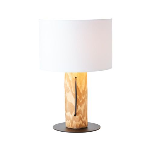 4004353394492 - Lampe Jimena Tischleuchte kiefer gebeizt Holz Textil 1x A60 E27 25WNormallampen (nicht enthalten) - braun - Brilliant