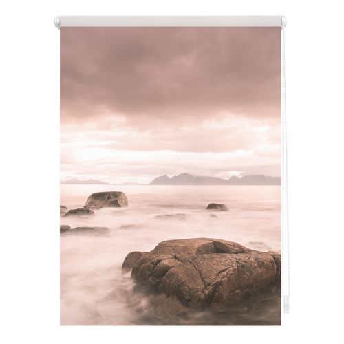 4251369831934 - Seitenzugrollo ORIGINAL Rollo Klemmfix ohne Bohren Verdunkelung Stone - Grau Rot Rollos Gr 45 cm stufenlos positionierbar 150 cm grau (grau rot weiß) Verdunkelungsrollos
