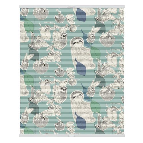 4251369828910 - Plissee ORIGINAL Plissee Klemmfix ohne Bohren blickdicht Sloths on turquoise - Grün Plissees Gr 130 cm zweiseitig verschiebbar 60 cm grün (grün weiß weiß) Kinder Kinderzimmer-Plissees 4251369828910 - Plissee ORIGINAL Plissee Klemmfix ohne Bohren blickdicht Sloths on turquoise - Grün Plissees Gr 130 cm zweiseitig verschiebbar 60 cm grün (grün weiß weiß) Kinder Kinderzimmer-Plissees