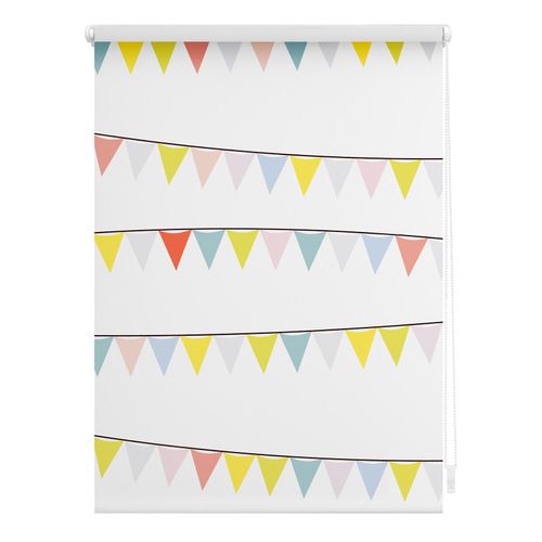 4251369832702 - Seitenzugrollo ORIGINAL Rollo Klemmfix ohne Bohren Verdunkelung Wimpelkette - Bunt Rollos Gr 60 cm stufenlos positionierbar 150 cm bunt (bunt weiß) Verdunkelungsrollos 4251369832702 - Seitenzugrollo ORIGINAL Rollo Klemmfix ohne Bohren Verdunkelung Wimpelkette - Bunt Rollos Gr 60 cm stufenlos positionierbar 150 cm bunt (bunt weiß) Verdunkelungsrollos