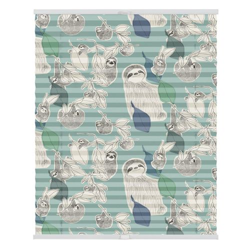 4251369829276 - Plissee ORIGINAL Plissee Klemmfix ohne Bohren blickdicht Sloths on turquoise - Grün Plissees Gr 130 cm zweiseitig verschiebbar 80 cm grün (grün weiß weiß) Kinder Kinderzimmer-Plissees 4251369829276 - Plissee ORIGINAL Plissee Klemmfix ohne Bohren blickdicht Sloths on turquoise - Grün Plissees Gr 130 cm zweiseitig verschiebbar 80 cm grün (grün weiß weiß) Kinder Kinderzimmer-Plissees