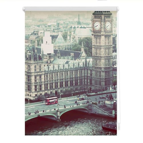 4251369834805 - Seitenzugrollo ORIGINAL Rollo Klemmfix ohne Bohren Verdunkelung London Westminster - Grau Rollos Gr 90 cm stufenlos positionierbar 150 cm grau (grau weiß) Kinder Kinderzimmer-Rollos
