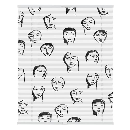 4251369829535 - Plissee ORIGINAL Plissee Klemmfix ohne Bohren blickdicht Faces - Schwarz Plissees Gr 130 cm zweiseitig verschiebbar 100 cm schwarz (schwarz weiß weiß) Kinder Kinderzimmer-Plissees 4251369829535 - Plissee ORIGINAL Plissee Klemmfix ohne Bohren blickdicht Faces - Schwarz Plissees Gr 130 cm zweiseitig verschiebbar 100 cm schwarz (schwarz weiß weiß) Kinder Kinderzimmer-Plissees