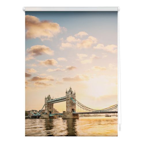 4250434121819 - Lichtblick Rollo Klemmfix ohne Bohren blickdicht Tower Bridge - Rot Weiß