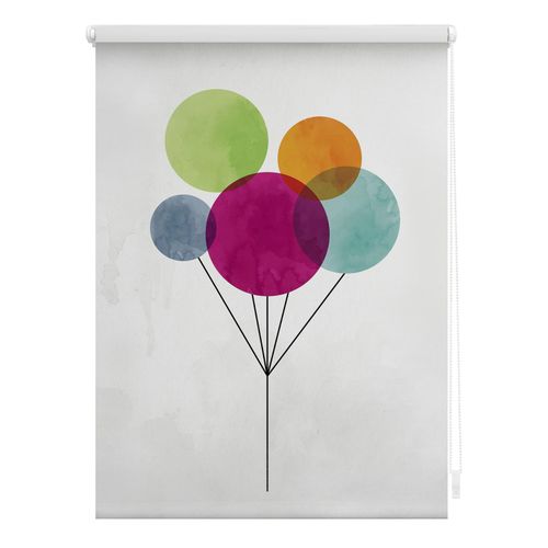 4251369833327 - Seitenzugrollo ORIGINAL Rollo Klemmfix ohne Bohren Verdunkelung Ballon - Bunt Rollos Gr 70 cm stufenlos positionierbar 150 cm bunt (bunt weiß) Verdunkelungsrollos