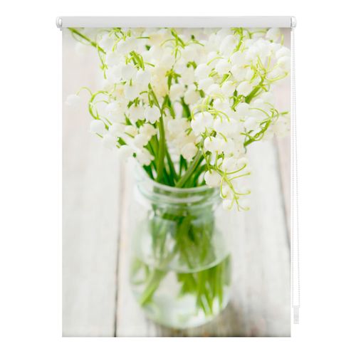 4251369834850 - Seitenzugrollo ORIGINAL Rollo Klemmfix ohne Bohren Verdunkelung Maiglöckchen - Weiß Rollos Gr 90 cm stufenlos positionierbar 150 cm weiß (weiß weiß) Kinder Kinderzimmer-Rollos