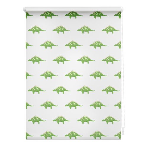4250434131825 - Seitenzugrollo ORIGINAL Rollo Klemmfix ohne Bohren blickdicht Dinos - Grün Rollos Gr 150 cm stufenlos positionierbar 80 cm grün (grün weiß) Kinder Kinderzimmer-Rollos