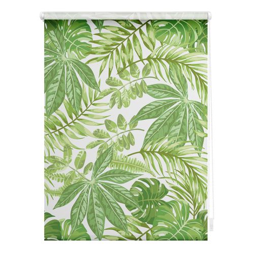 4250434137384 - Seitenzugrollo Rollo Klemmfix ohne Bohren blickdicht Blätter - Grün ORIGINAL blickdicht freihängend Klemmfix grün