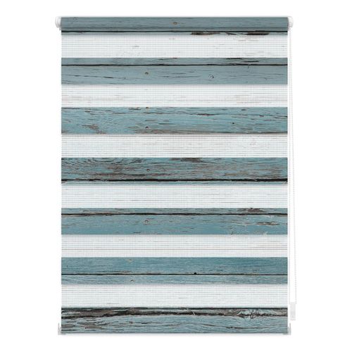 4250434140216 - Doppelrollo ORIGINAL Duo Rollo Motiv Bretter-Vintage Rollos Gr 150 cm 45 cm blau (petrol) Doppelrollos Rollo bedruckt 4250434140216 - Doppelrollo ORIGINAL Duo Rollo Motiv Bretter-Vintage Rollos Gr 150 cm 45 cm blau (petrol) Doppelrollos Rollo bedruckt