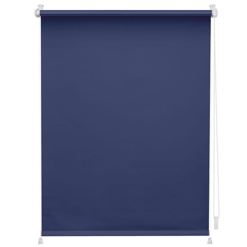 4250434155951 - Seitenzugrollo ORIGINAL Uni Rollo Rollos Gr 150 cm stufenlos positionierbar 45 cm blau (blau weiß) Verdunkelungsrollos mit Klemmträger und Farbbeschichtung - für Fenster Türen Klemmfix