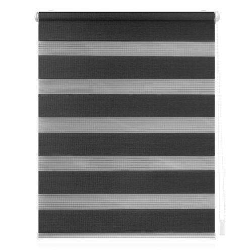 4250434158051 - Doppelrollo ORIGINAL Duo Rollo Klemmfix Rollos Gr 150 cm 70 cm grau (anthrazit weiß) Doppelrollos Rollo Seitenzugrollo im Festmaß schnelle und einfache Montage mit beiliegendem verstellbarem Klemmträger