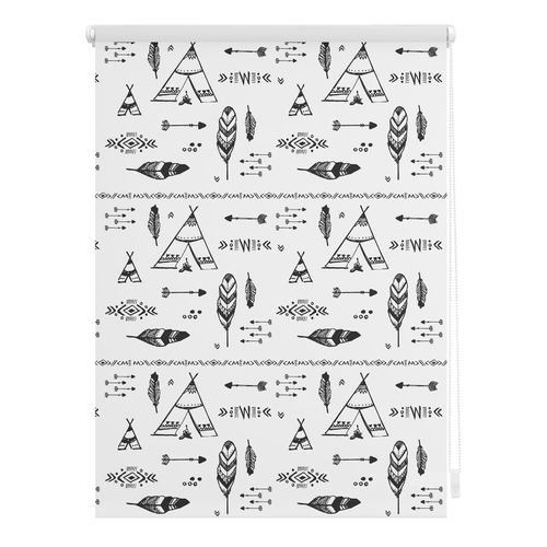 4250434125527 - Seitenzugrollo ORIGINAL Klemmfix Digital Tipi Rollos Gr 150 cm 120 cm schwarz (schwarz weiß weiß) Kinder Kinderzimmer-Rollos bedruckt 4250434125527 - Seitenzugrollo ORIGINAL Klemmfix Digital Tipi Rollos Gr 150 cm 120 cm schwarz (schwarz weiß weiß) Kinder Kinderzimmer-Rollos bedruckt