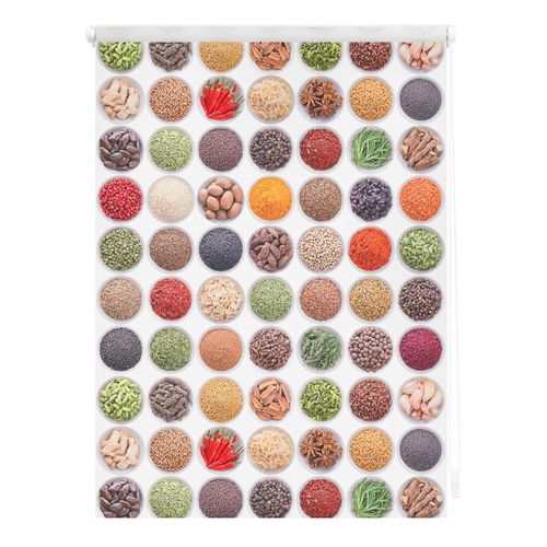 4250434114576 - Lichtblick Rollo Klemmfix ohne Bohren blickdicht Gewürze - Bunt Weiß 4250434114576 - Lichtblick Rollo Klemmfix ohne Bohren blickdicht Gewürze - Bunt Weiß