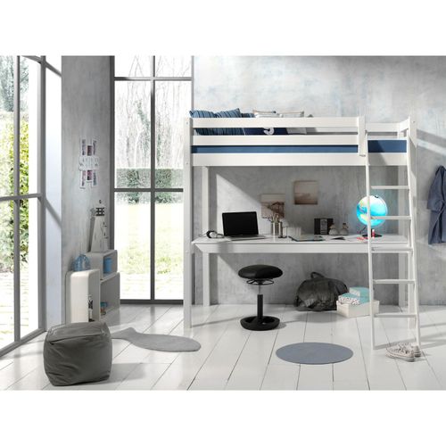 5420070235037 - VIPACK - Hochbett mit Liegefläche 90 x 200 cm und großer Schreibtischplatte Ausf weiß lackiert 5420070235037 - VIPACK - Hochbett mit Liegefläche 90 x 200 cm und großer Schreibtischplatte Ausf weiß lackiert