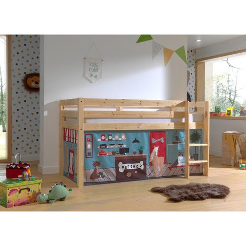 5420070236430 - VIPACK - Halbhohes Bett PINO mit Textilset Pet Shop Ausf Kiefer massiv natur lackiert 5420070236430 - VIPACK - Halbhohes Bett PINO mit Textilset Pet Shop Ausf Kiefer massiv natur lackiert