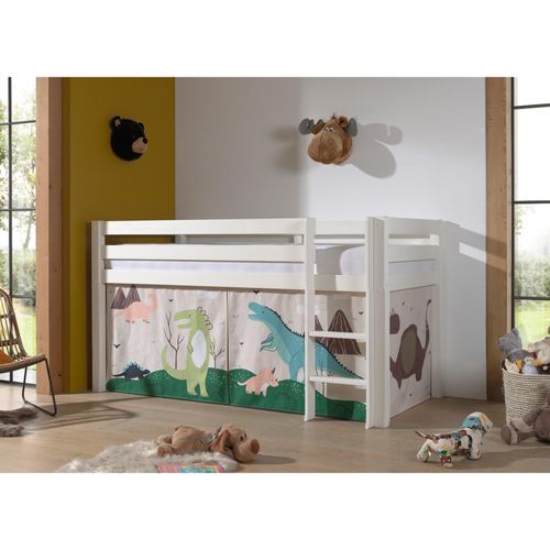 5420070236386 - VIPACK - Halbhohes Bett PINO mit Textilset Dino Ausf Kiefer massiv weiß lackiert 5420070236386 - VIPACK - Halbhohes Bett PINO mit Textilset Dino Ausf Kiefer massiv weiß lackiert