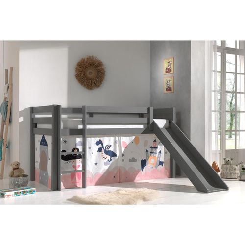 5420070236690 - Halbhohes Bett PINO mit Rutsche und Textilset Princess Sophie Ausf Kiefer massiv versch Farben 5420070236690 - Halbhohes Bett PINO mit Rutsche und Textilset Princess Sophie Ausf Kiefer massiv versch Farben