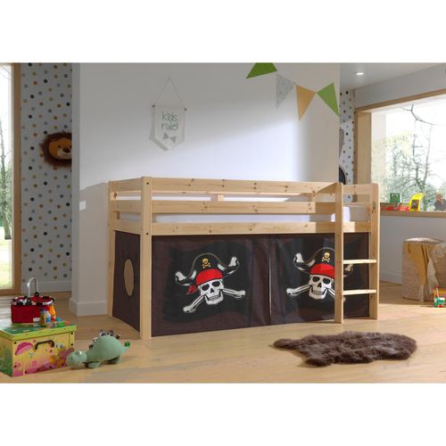 5420070236409 - VIPACK - Halbhohes Bett PINO mit Textilset Caribian Pirate Ausf Kiefer massiv natur lackiert 5420070236409 - VIPACK - Halbhohes Bett PINO mit Textilset Caribian Pirate Ausf Kiefer massiv natur lackiert