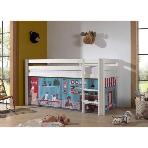 5420070236362 - VIPACK - Halbhohes Bett PINO mit Textilset Pet Shop Ausf Kiefer massiv weiß lackiert 5420070236362 - VIPACK - Halbhohes Bett PINO mit Textilset Pet Shop Ausf Kiefer massiv weiß lackiert